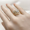 Anillo Multi Piedra 01.196.0055 Oro Laminado, Diseño de Mariposa, con Blanca Zirconia Cubica and Blanca Micro Pave, Pulido, Tono Dorado (One size fits all)