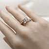 Anillo Multi Piedra 01.196.0058 Oro Laminado, con Blanca Zirconia Cubica, Pulido, Tono Dorado (One size fits all)