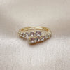 Anillo Multi Piedra 01.196.0058 Oro Laminado, con Blanca Zirconia Cubica, Pulido, Tono Dorado (One size fits all)
