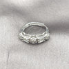 Anillo Multi Piedra 01.346.0024 Rodio Laminado, Diseño de Baguette, con Zirconia Cubica Blanca y Micro Pave Blanca, Pulido, Rodinado (Talla Unica)
