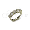 Anillo Multi Piedra 01.346.0024 Rodio Laminado, Diseño de Baguette, con Zirconia Cubica Blanca y Micro Pave Blanca, Pulido, Rodinado (Talla Unica)