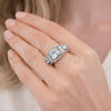 Anillo Multi Piedra 01.346.0026 Rodio Laminado, Diseño de Cluster, con Zirconia Cubica Blanca y Micro Pave Blanca, Pulido, Rodinado (Talla Unica)