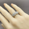 Anillo Multi Piedra 01.346.0027 Rodio Laminado, Diseño de Baguette, con Zirconia Cubica Blanca, Pulido, Rodinado (Talla Unica)