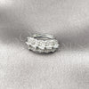 Anillo Multi Piedra 01.346.0027 Rodio Laminado, Diseño de Baguette, con Zirconia Cubica Blanca, Pulido, Rodinado (Talla Unica)
