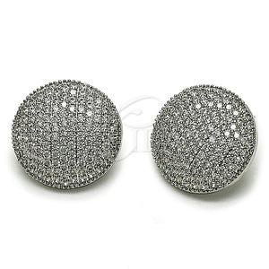Arete Dormilona 02.436.0030.1 Rodio Laminado, con Zirconia Cubica Blanca, Pulido, Rodinado