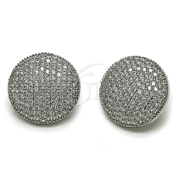 Arete Dormilona 02.436.0030.1 Rodio Laminado, con Zirconia Cubica Blanca, Pulido, Rodinado