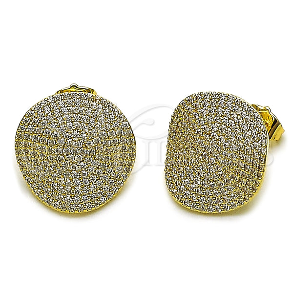 Arete Dormilona 02.436.0031 Oro Laminado, con Blanca Zirconia Cubica, Pulido, Tono Dorado