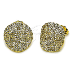 Arete Dormilona 02.436.0031 Oro Laminado, con Blanca Zirconia Cubica, Pulido, Tono Dorado