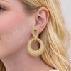 Arete Dormilona 02.436.0034 Oro Laminado, Diseño de Baguette, Pulido, Tono Dorado