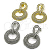 Arete Dormilona 02.436.0034 Oro Laminado, Diseño de Baguette, Pulido, Tono Dorado