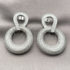 Arete Dormilona 02.436.0034.1 Oro Laminado Blanco, Diseño de Baguette, con Zirconia Cubica Blanca, Pulido, Rodinado