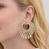 Arete Dormilona 02.436.0035 Oro Laminado, con Zirconia Cubica Blanca, Pulido, Tono Dorado