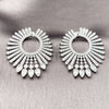 Arete Dormilona 02.436.0035.1 Oro Laminado Blanco, con Zirconia Cubica Blanca, Pulido, Rodinado