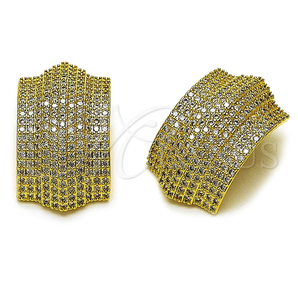 Arete Dormilona 02.436.0036 Oro Laminado, con Blanca Zirconia Cubica, Pulido, Tono Dorado