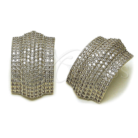 Arete Dormilona 02.436.0036.1 Rodio Laminado, con Zirconia Cubica Blanca, Pulido, Rodinado