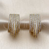 Arete Dormilona 02.436.0037 Oro Laminado, con Blanca Zirconia Cubica, Pulido, Tono Dorado