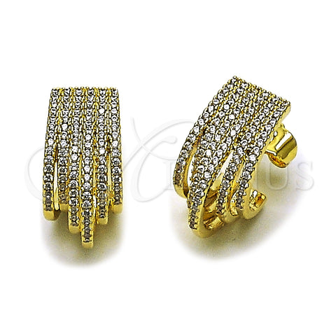 Arete Dormilona 02.436.0037 Oro Laminado, con Blanca Zirconia Cubica, Pulido, Tono Dorado
