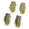 Arete Dormilona 02.436.0037 Oro Laminado, con Blanca Zirconia Cubica, Pulido, Tono Dorado