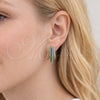 Arete Dormilona 02.436.0037.1 Oro Laminado, con Multicolor Zirconia Cubica, Pulido, Tono Dorado