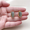 Arete Dormilona 02.436.0037.1 Oro Laminado, con Multicolor Zirconia Cubica, Pulido, Tono Dorado