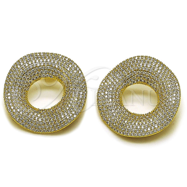 Arete Dormilona 02.436.0038 Oro Laminado, con Blanca Zirconia Cubica, Pulido, Tono Dorado