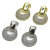 Arete Colgante 02.436.0043 Oro Laminado, con Blanca Zirconia Cubica, Pulido, Tono Dorado