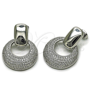Arete Colgante 02.436.0043.1 Rodio Laminado, con Zirconia Cubica Blanca, Pulido, Rodinado