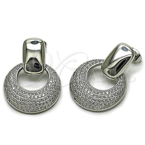 Arete Colgante 02.436.0043.1 Rodio Laminado, con Zirconia Cubica Blanca, Pulido, Rodinado