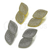 Arete Dormilona 02.436.0045.1 Rodio Laminado, Diseño de Oja, con Zirconia Cubica Blanca, Pulido, Rodinado