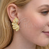 Arete Dormilona 02.436.0046 Oro Laminado, Diseño de Flor, con Blanca Zirconia Cubica, Pulido, Tono Dorado