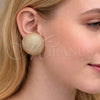 Arete Dormilona 02.436.0049 Oro Laminado, con Zirconia Cubica Blanca, Pulido, Tono Dorado