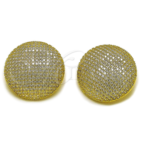 Arete Dormilona 02.436.0049 Oro Laminado, con Blanca Zirconia Cubica, Pulido, Tono Dorado