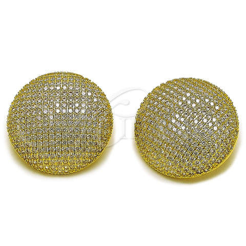 Arete Dormilona 02.436.0049 Oro Laminado, con Zirconia Cubica Blanca, Pulido, Tono Dorado