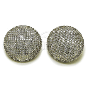 Arete Dormilona 02.436.0049.1 Rodio Laminado, con Zirconia Cubica Blanca, Pulido, Rodinado