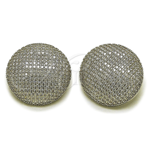 Arete Dormilona 02.436.0049.1 Rodio Laminado, con Zirconia Cubica Blanca, Pulido, Rodinado