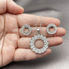 Juego de Arete y Dije de Adulto 10.448.0003 Rodio Laminado, Diseño de Gota, con Zirconia Cubica Blanca, Pulido, Rodinado