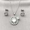 Juego de Arete y Dije de Adulto 10.448.0015 Rodio Laminado, Diseño de Mariposa y Cluster, con Blanca Zirconia Cubica, Pulido, Rodinado