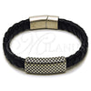 Pulsera Elegante 03.450.0002.09 Acero Inoxidable, Pulido, Tono Plateado (Thickness, 9 Inches Length)