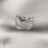 Anillo Multi Piedra 01.438.0008 Rodio Laminado, Diseño de Torcido, con Micro Pave Blanca, Pulido, Rodinado (Talla Unica)