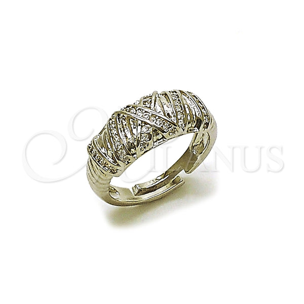 Anillo Multi Piedra 01.438.0011 Rodio Laminado, con Zirconia Cubica Blanca, Pulido, Rodinado (Talla Unica)