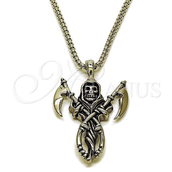 Collares con Dije 04.451.0001.24 Acero Inoxidable, Pulido, Tono Plateado (03 MM Thickness, 24 Inches Length)