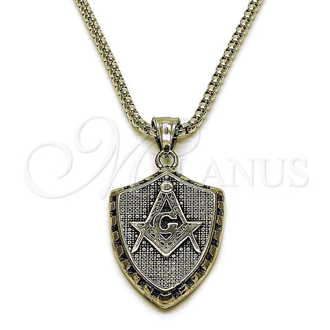Collares con Dije 04.451.0005.24 Acero Inoxidable, Pulido, Tono Plateado (03 MM Thickness, 24 Inches Length)
