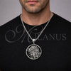 Collares con Dije 04.451.0009.24 Acero Inoxidable, Diseño de Jesus, Pulido, Tono Plateado (03 MM Thickness, 24 Inches Length)