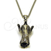 Collares con Dije 04.451.0010.24 Acero Inoxidable, Diseño de Santa Muerte, Pulido, Tono Plateado (03 MM Thickness, 24 Inches Length)