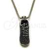 Collares con Dije 04.451.0013.24 Acero Inoxidable, Diseño de Zapato, Pulido, Tono Plateado (03 MM Thickness, 24 Inches Length)