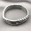 Pulsera Solida 03.222.0002.09 Acero Inoxidable, Pulido, Tono Plateado (Thickness, 9 Inches Length)