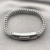 Pulsera Elegante 03.222.0005.09 Acero Inoxidable, Diseño de Square Franco, Pulido, Tono Plateado (Thickness, 9 Inches Length)