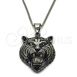 Collares con Dije 04.222.0001.24 Acero Inoxidable, Pulido, Tono Plateado (03 MM Thickness, 24 Inches Length)