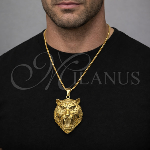 Collares con Dije 04.222.0001.1.20 Acero Inoxidable, Pulido, Tono Dorado (03 MM Thickness, 20 Inches Length)