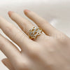 Anillo Multi Piedra 01.310.0049 Oro Laminado, Diseño de Infinito, con Blanca Zirconia Cubica, Pulido, Tono Dorado (One size fits all)